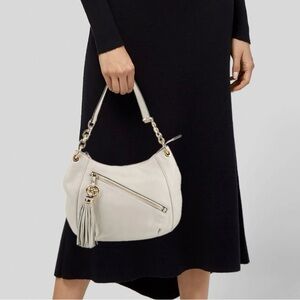 Michael Kors MK Off white Charm Tassel Purse handbag